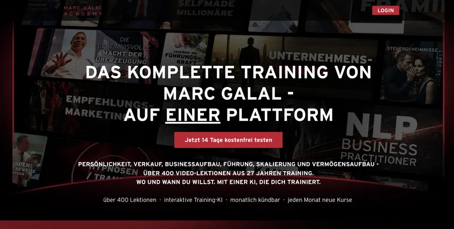 Startseite der Marc Galal Academy