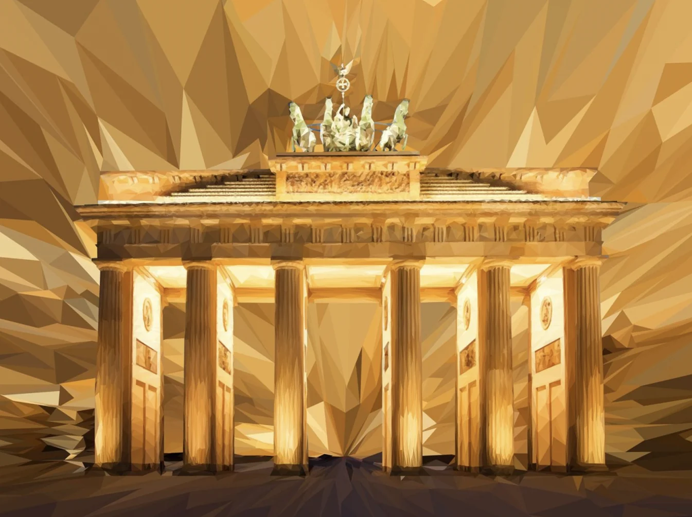 Brandenburger Tor in Low-Poly-Optik, eigene Illustration